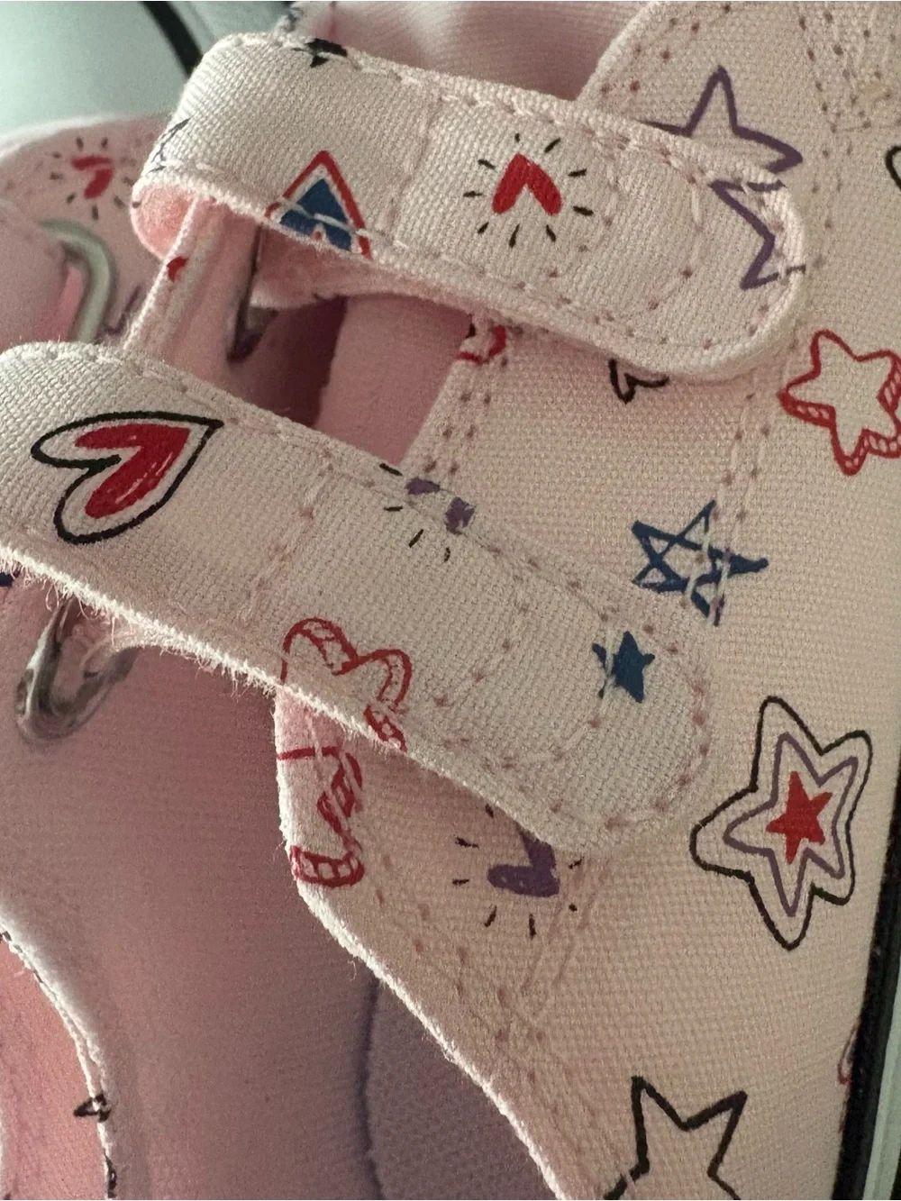 Converse Chuck Taylor All Star Doodles Sneaker Pink Strap Up Shoe Toddler 7